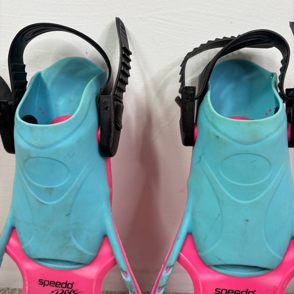 Speedo Dive JR Kids Swim Fins Pink Blue L/XL US 1-4 EU 30-35 - Picture 2 of 5
